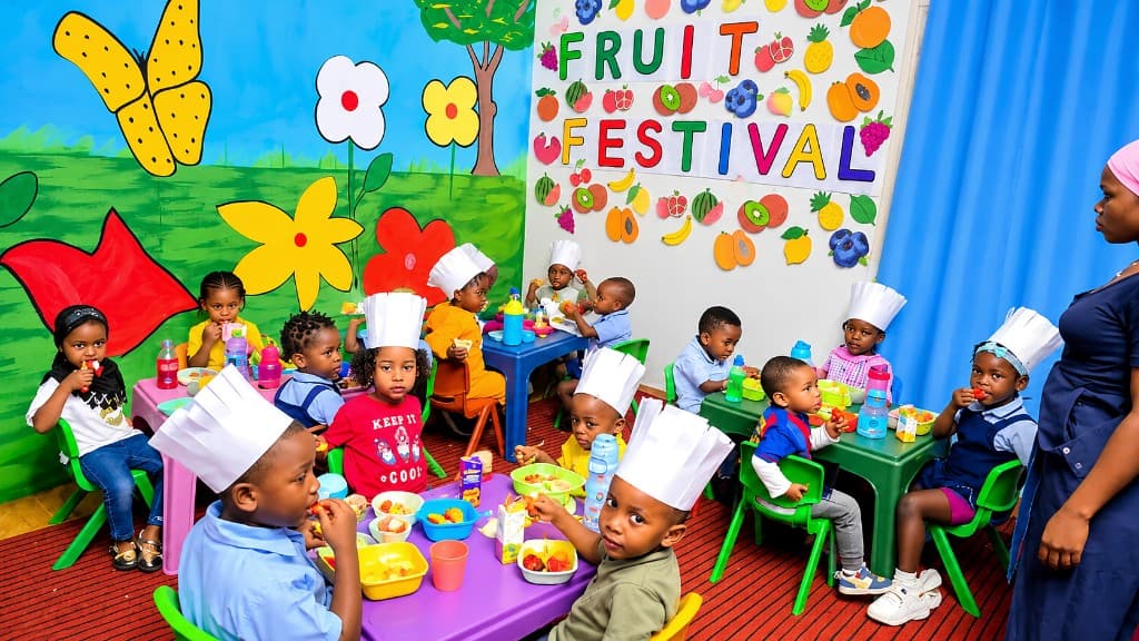 Preschool learners at a fruit festival activity